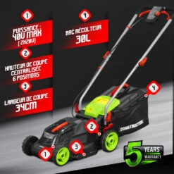 Tondeuse à Gazon 40v (2x20v) 34 Cm - Sans Batterie - Constructor -Cactus Jardin Soldes Magasin 63c13675d19410.97766799