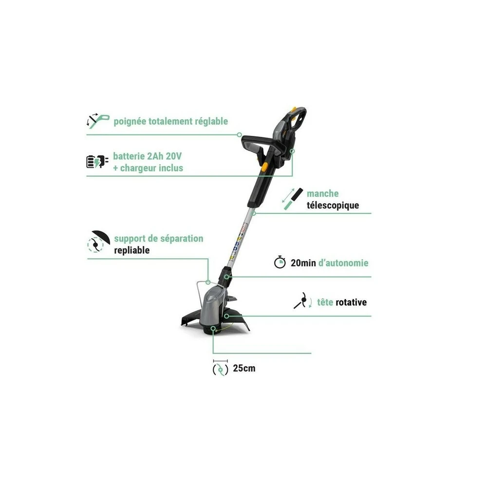 Coupe Bordure Sans Fil 20v Batterie Lithium 2.0 Ah + Chargeur Alpina Coupe 25cm 4 Coupe Bordure Sans Fil 20v Batterie Lithium 2.0 Ah + Chargeur Alpina Coupe 25cm – Image 2