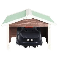 VIDAXL Garage De Tondeuse à Gazon 72x87x50 Cm Moka Et Blanc Sapin -Cactus Jardin Soldes Magasin 6480d349783b05.83680222