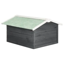 VIDAXL Garage De Tondeuse à Gazon 72x87x50 Cm Gris Et Blanc Sapin -Cactus Jardin Soldes Magasin 6480d34d783888.41167718
